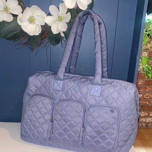 Joan & David 22” Quilted Weekender Blue Duffle/Travel Tote Bag